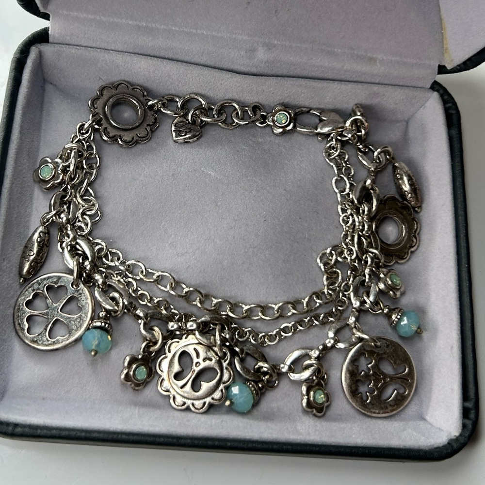 Retired Brighton Glass Wings Charm Bracelet